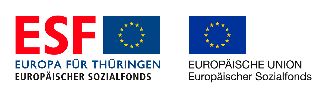 Gemäß der Beratungsrichtlinie des Freistaates Thüringen erhalten wir eine Förderung zur Steigerung der Leistungs- und Wettbewerbsfähigkeit durch Beratung von selbständigen Unternehmensberatern - Intensivberatung und Prozessbegleitung. Die Ergebnisse und Handlungsempfehlungen werden in einem Beraterbericht festgehalten. Die Förderung erfolgt aus Mitteln des Europäischen Sozialfonds und aus Landesmitteln des Freistaates Thüringen. ESF - Europa für Thüringen & Europäische Union